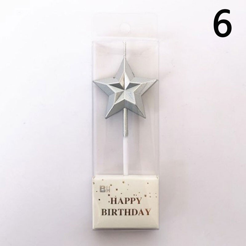 1 Pcs Love Diamond Shaped Gilded Safe Flames Kids Birthday Party Cake Candle: 6