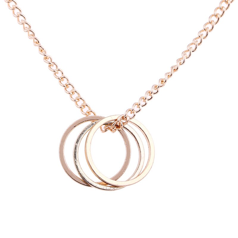 Karma Gold-color Three Circle Necklace