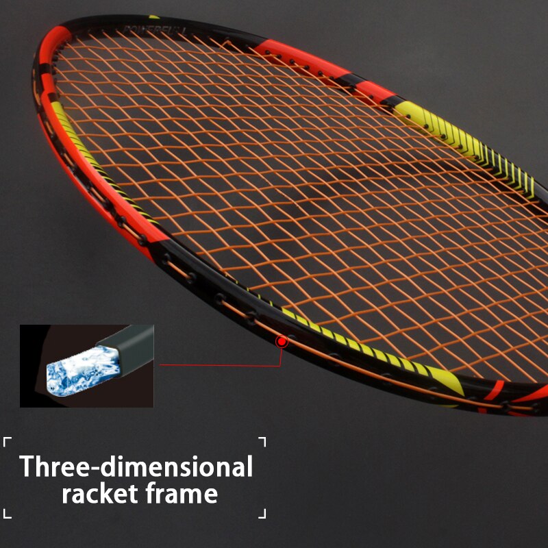 8U 65g Carbon Fiber Offensive Badminton Rackets Strungs Bags 22-30LBS Ultralight Racquet Sports Adult
