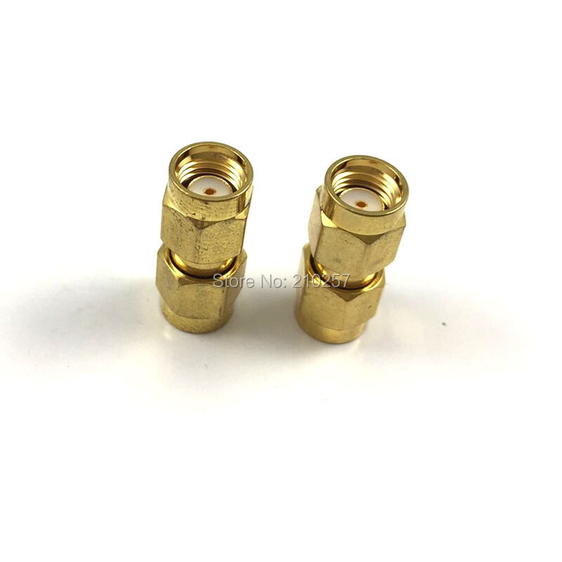 2 Pièces Connecteur RF SMA Mâle Jack - Soudure 4 Trous Bride Châssis - La Brass Coaxial Doré - Adaptateurs RF
