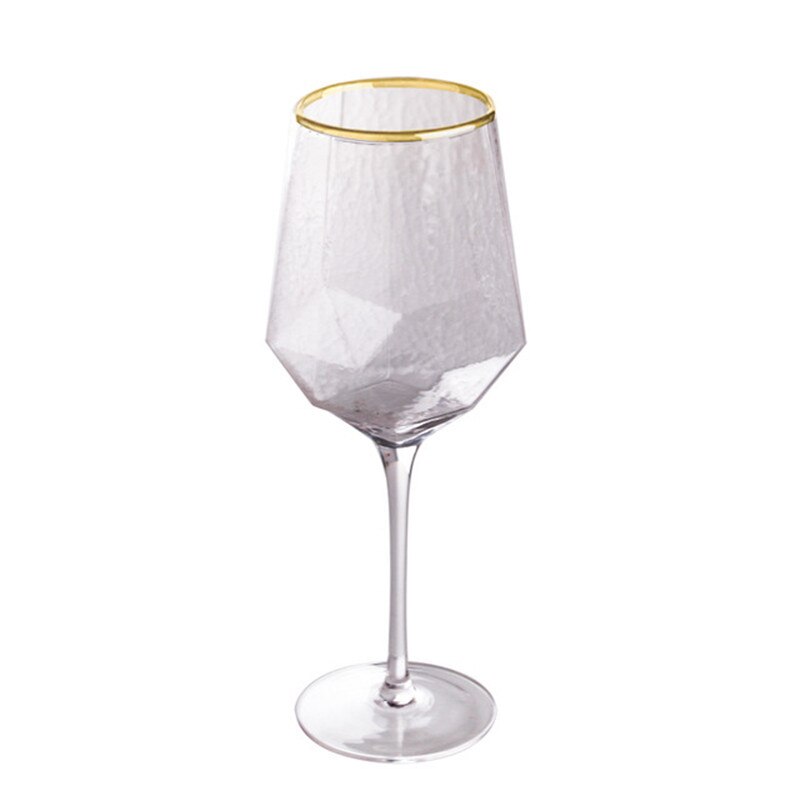 Verre à vin moderne verre à diamant martelé | Flacons de coupe créative, liqueur tasse de Champagne, verre à bord en or, vaisselle pour décoration de la maison du Bar: Vert clair