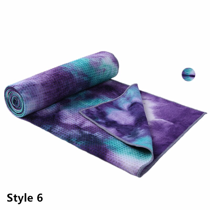 183*63cm skridsikker yogamåttedækselhåndklæde anti-glid mikrofiber yogamåttehåndklæder pilates tæpper fitness: Blomme
