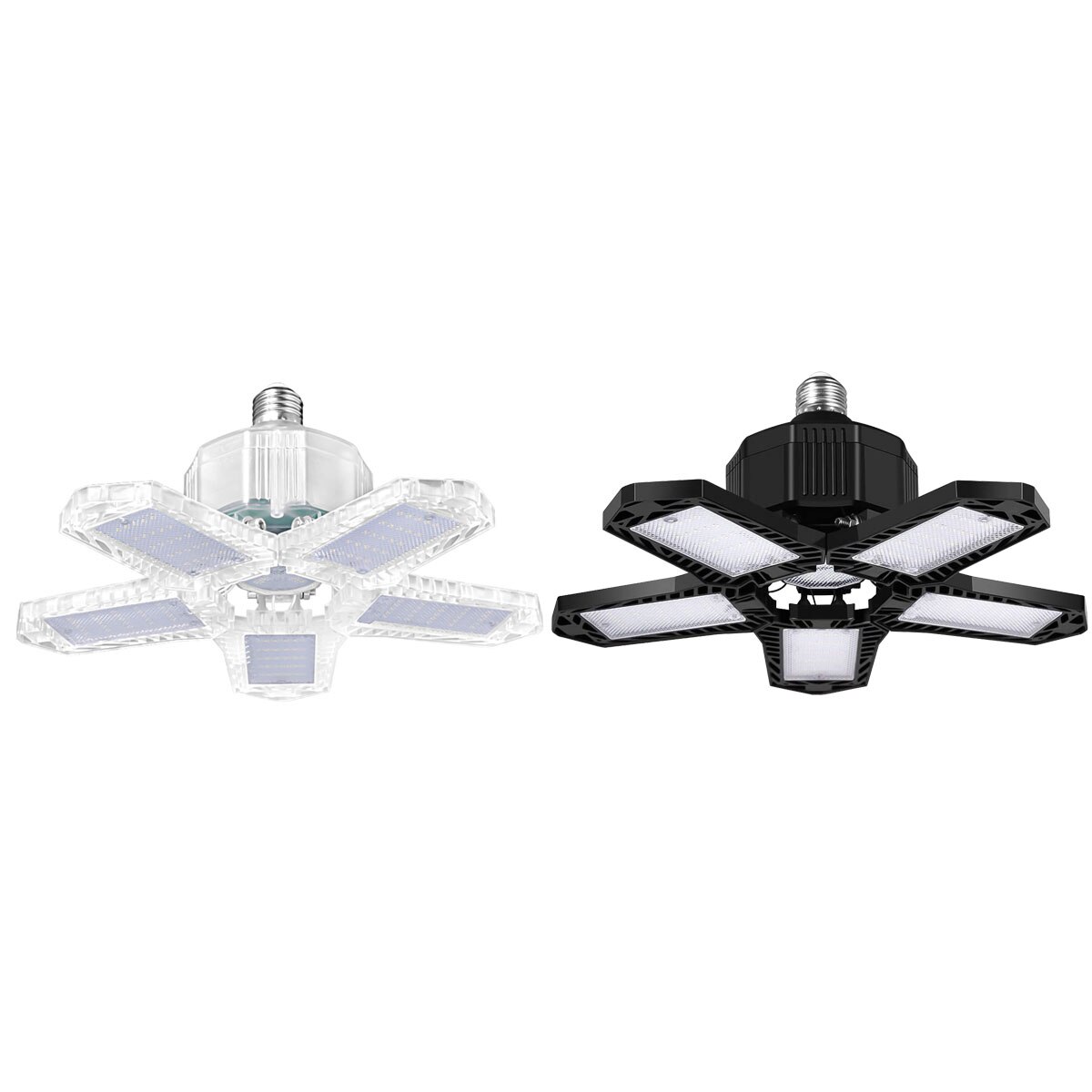 100W 5 Adjustable Panels LED Garage Light E26/E27 Deformable Ceiling Light Warehouse Lighting Bulb For Home Workshop