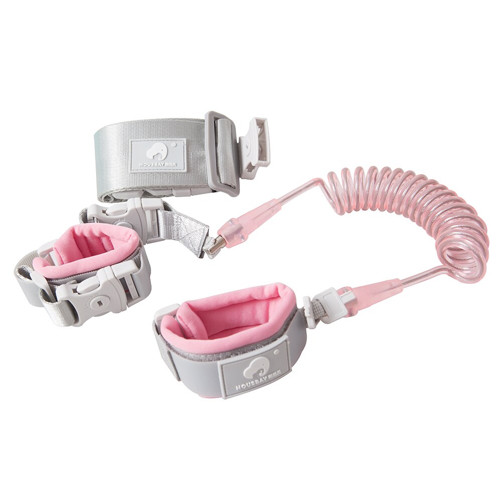 Correa de seguridad antipérdida para niños, arnés de 2,5 m para bebé, correa de cuerda para caminar al aire libre, cinturón de mano, pretina: pink