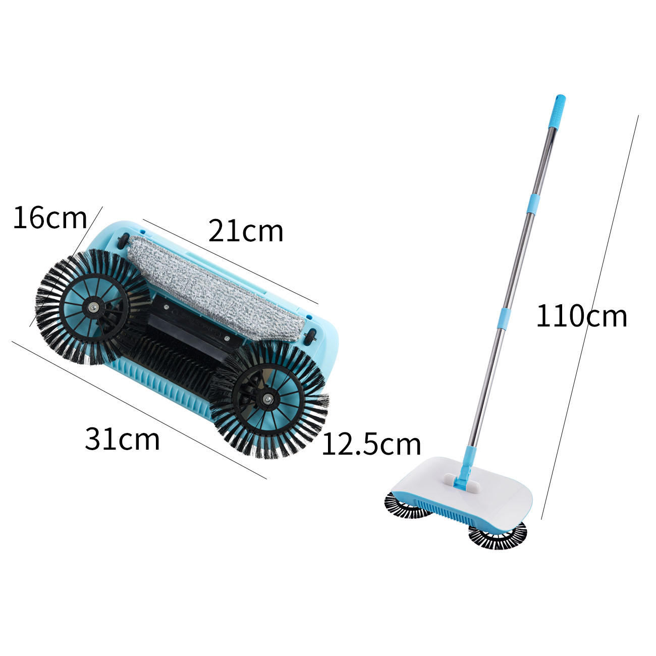 Push Type Sweeping Machine Stainless Steel Magic Broom Dustpan Household Vacuum Cleaner Hand Push Sweeper Home Cleaning Tools