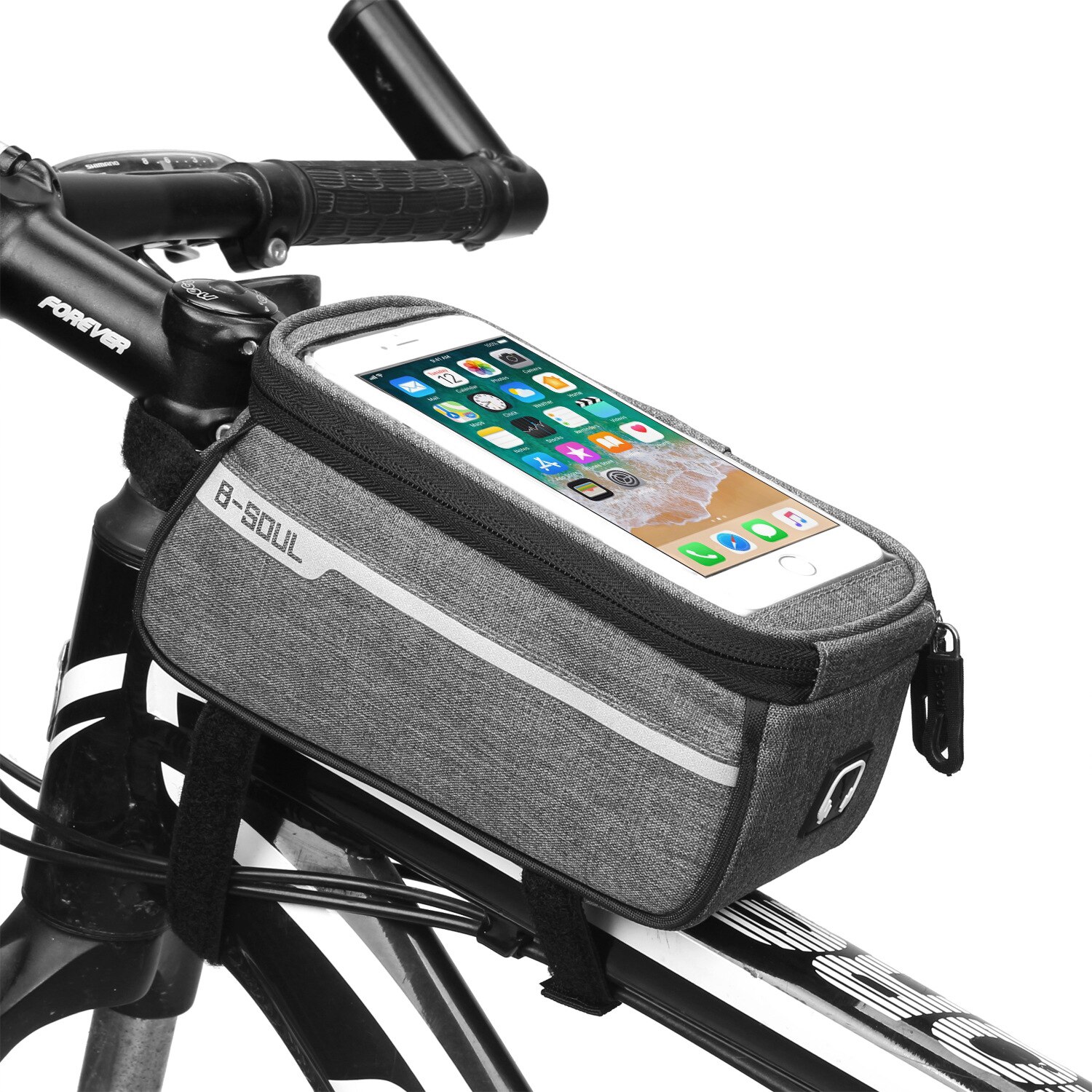 Fietstas Bike Telefoon Voorframe Tas Dual Side Rits Fietsen Mobiel Mount Pack Met Touch Screen Slijtvaste stof