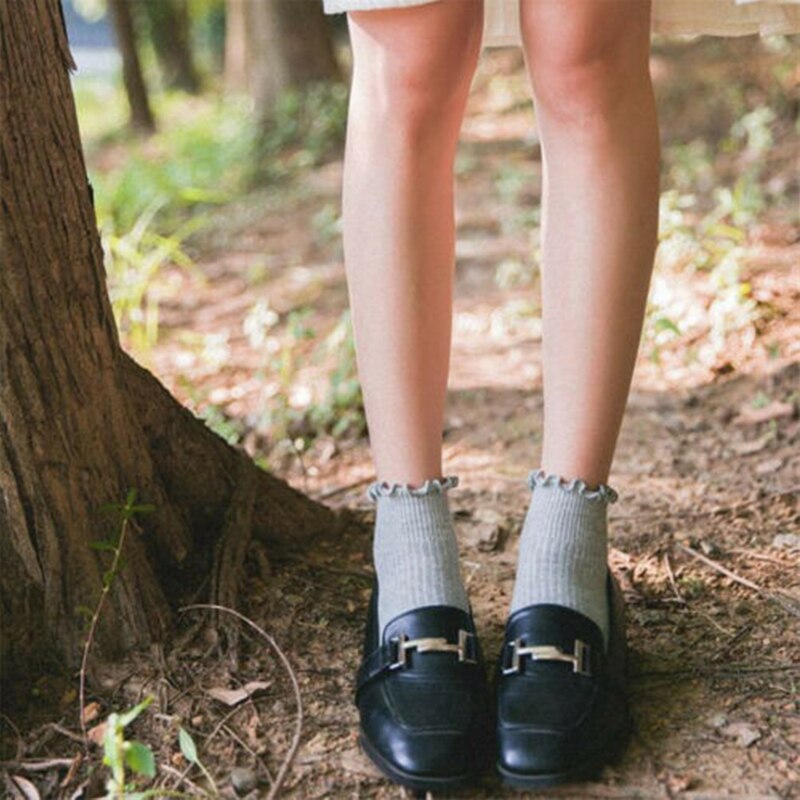 Bonne saine femmes chaussettes mignon couleur unie cheville haute décontracté respirant chaussettes