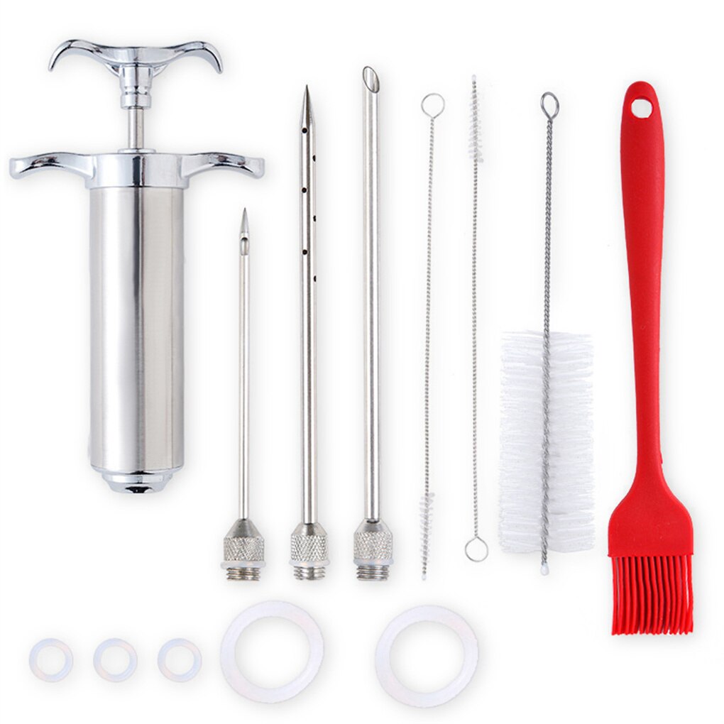 Stainless Steel Chicken Stuffing Tool Beef Meat BBQ Grilling Marinade Flavoring Kit Detachable Party Kitchen Cooking: Default Title