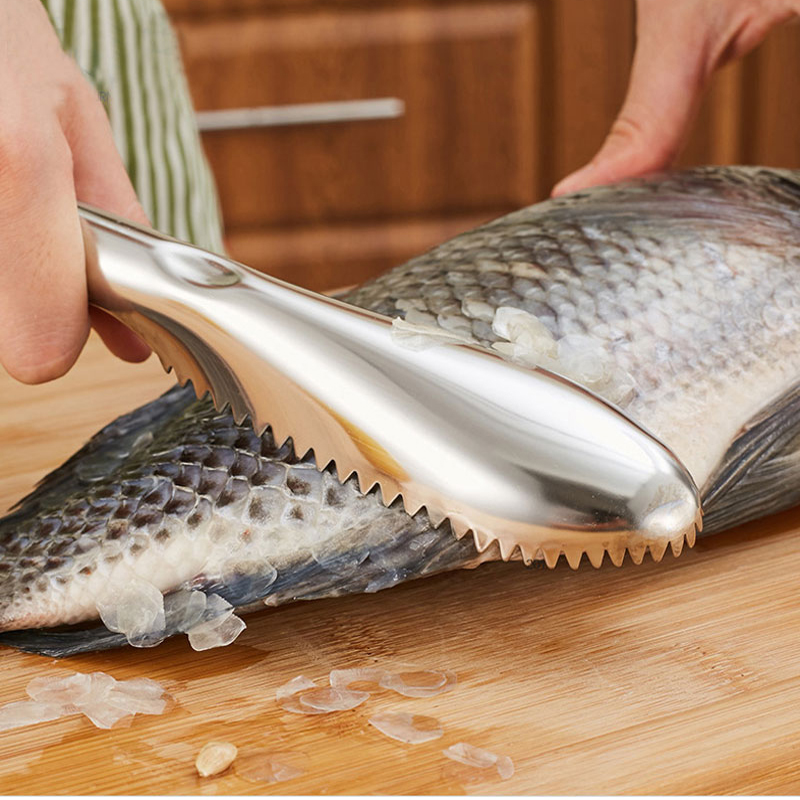 Kitchen Fish Cleaning Knife Cutter Stainless Steel Fish Scales Scraper Fish Scales Cleaning Brush Remove Kitchen Gadgets Acces