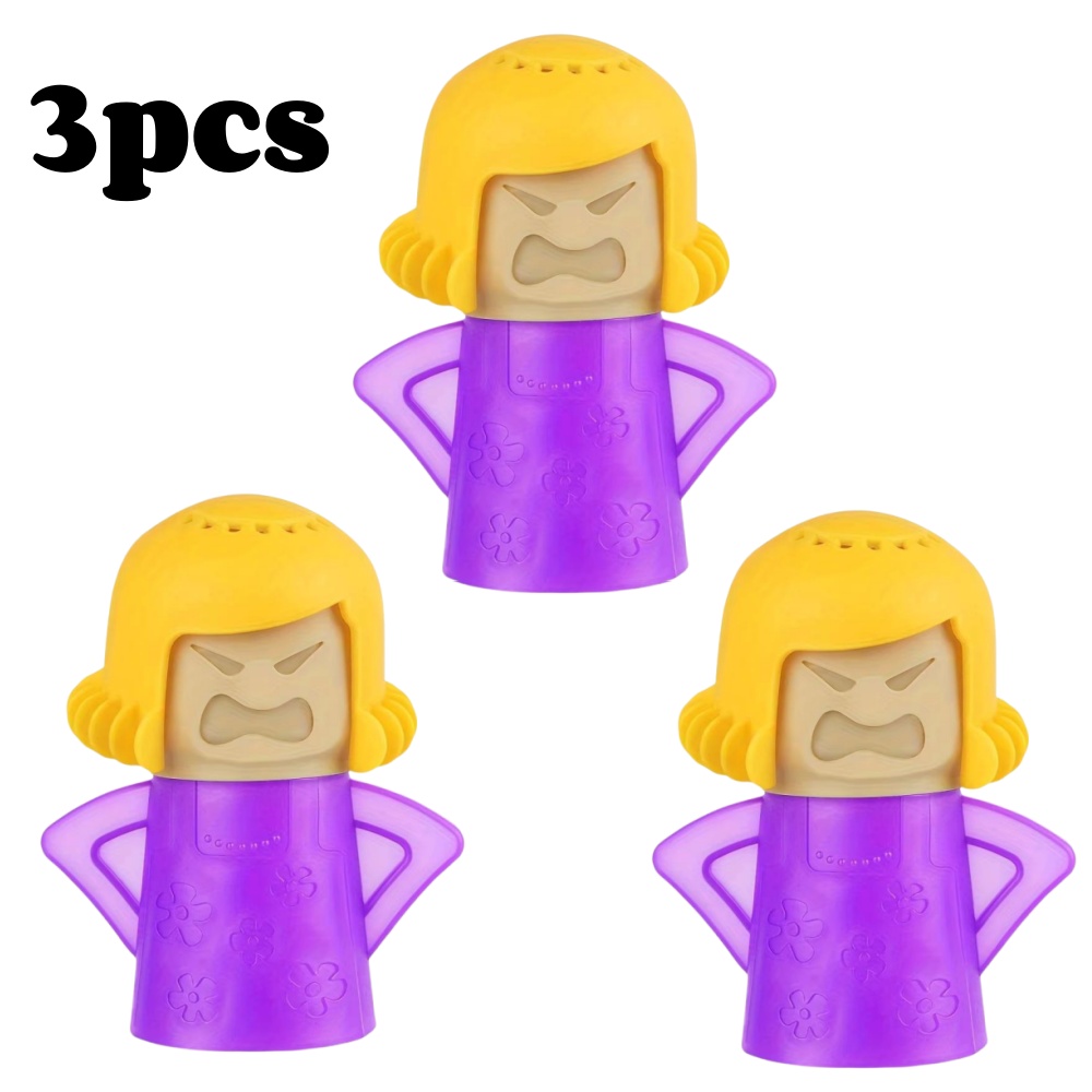 Angry Mama-limpiador de microondas a vapor para horno, eliminador fácil de aceite, suciedad, desodorante para nevera, herramienta de limpieza de cocina, útil para el hogar: Morado