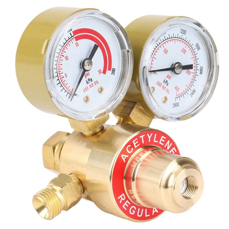 Acetyleen Meter Luchtinlaat CGA200 Innerlijke Tand All-Koper Druk Verstelbare Manometer