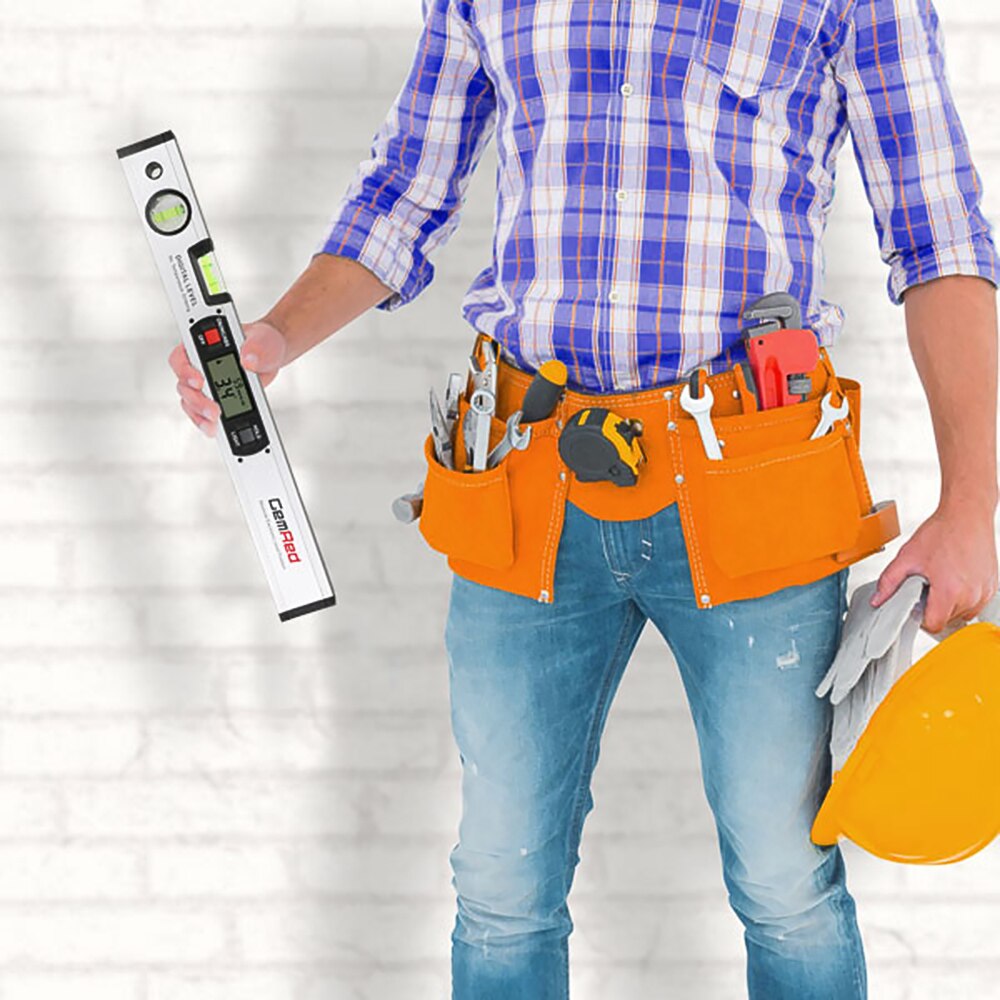 GemRed Digital Level Spirit Level Angle Finder with Magnetic 16" Long Leveling Instrument Vertical & Horizontal Spirit Bubble