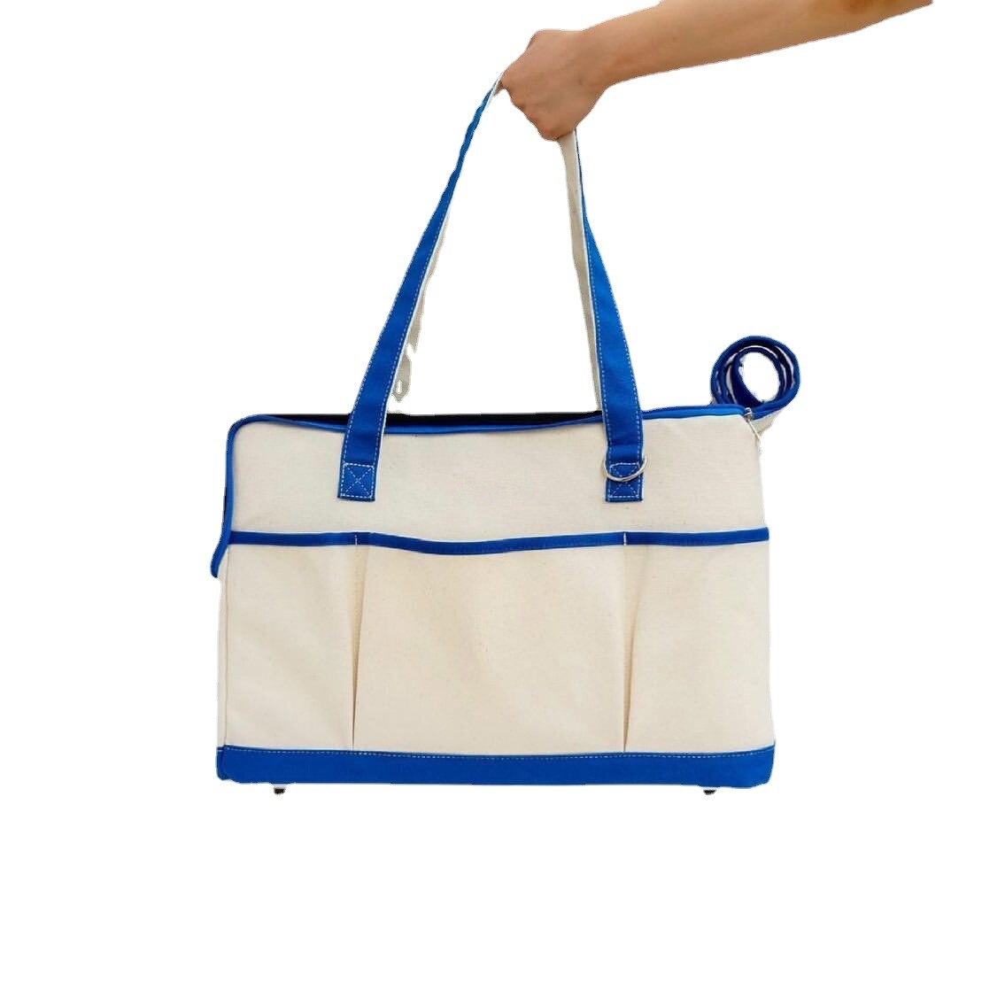 Canvas Kat Zak Hond Handtas Koreaanse Stijl Outdoor Tas Geschikt Voor Puppy Kat Kleine Hond Draagbare Enkele Schoudertas Out reistas: Blauw