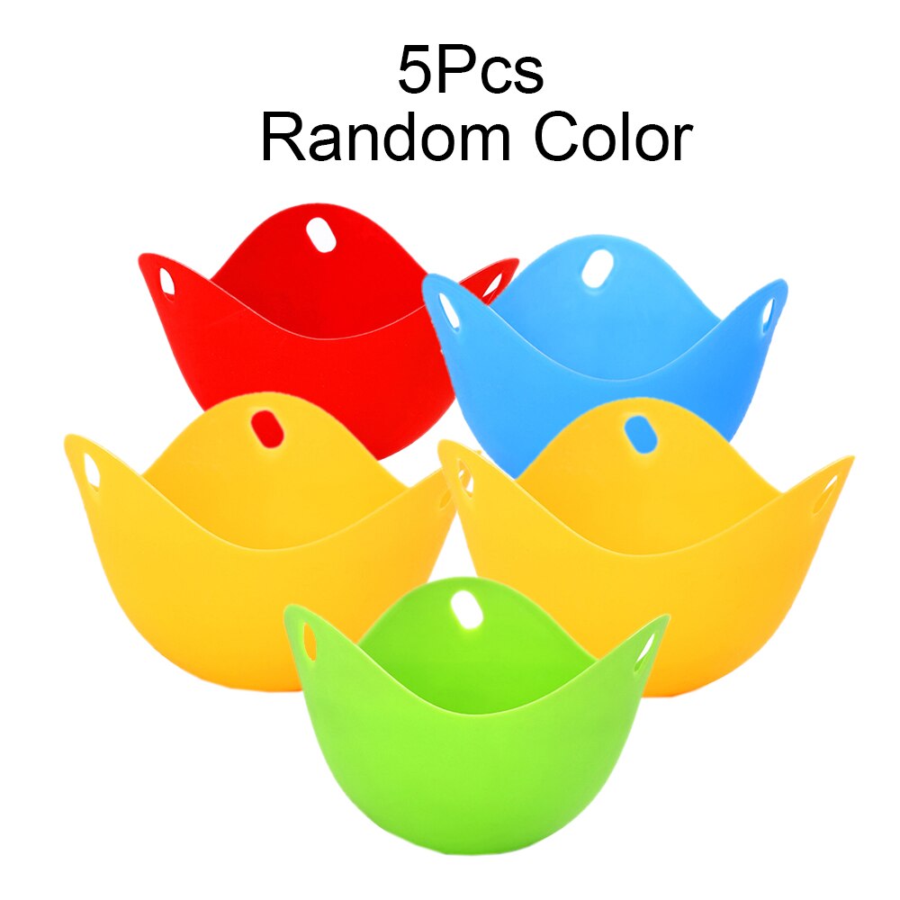 Couleur silicone oeuf cuiseur oeuf cuiseur chaudière oeuf cuiseur moule bol anneau cuisine cuisson accessoires: 5PC Random color