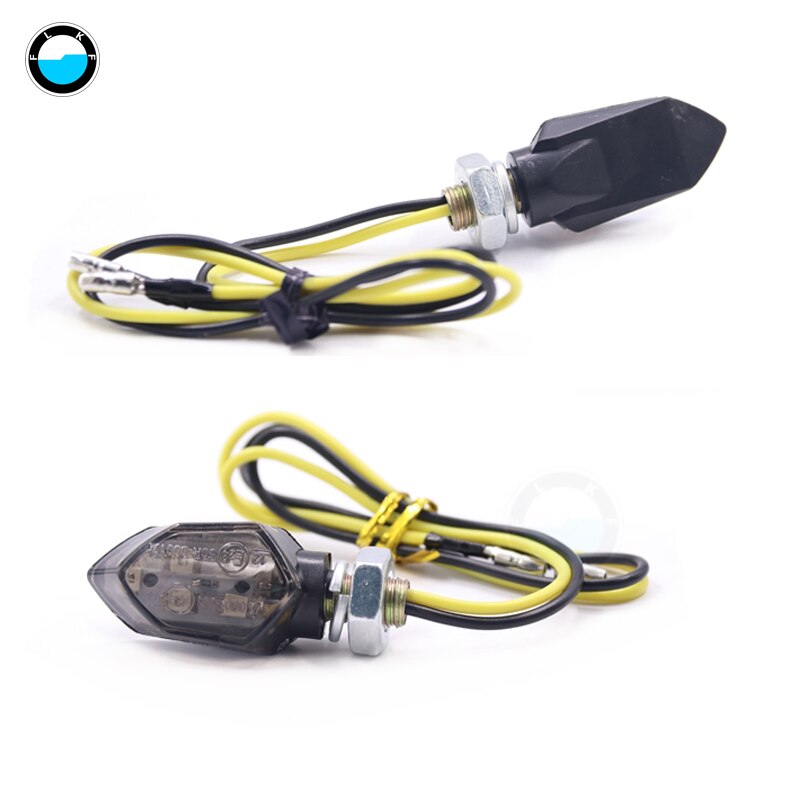 Luces LED de señal de giro para motocicleta, Mini indicadores de giro de 5 SMD, lente de humo intermitente ámbar, para Honda, Suzuki, Kawasaki, 2 uds.