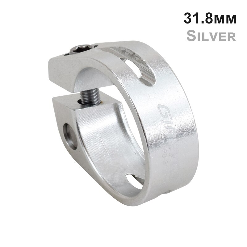 KL68 Fahrrad Sattelstütze Klemme Aluminium 28.6/30.2/31.8/34,9mm Fahrrad Sitz Post Rohr Klemme MTB Berg rennrad Sitz Schellen: 31.8mm Silber-
