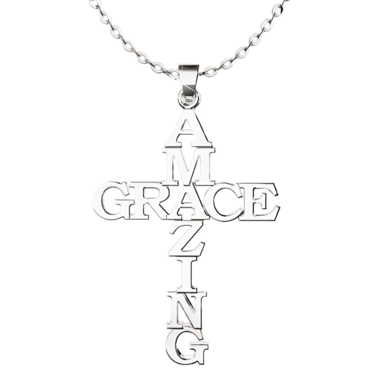 Stainless Steel Necklace Amazing Letter Pendant Neck Decoration Christmas S7: Default Title