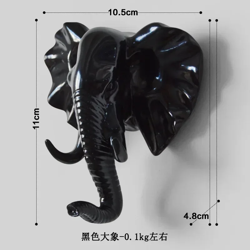 Muur Gemonteerde Haken Dierenkop Rek Kappen Muur Hanger Paard Giraf Elanden Olifant Haken Decoratief Decor Badkamer Accessoires: Army Green