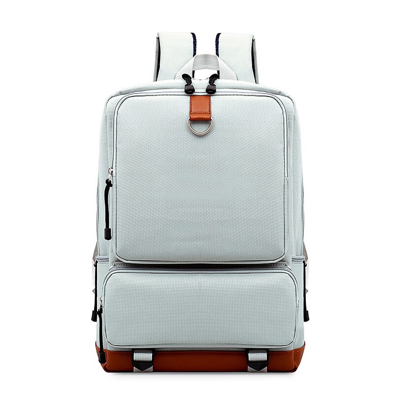15.6 inch laptoprugzak schooltassen dames canvas rugzak waterdicht vrouwelijk voor tienermeisjes jongens reistassen: Gebroken wit