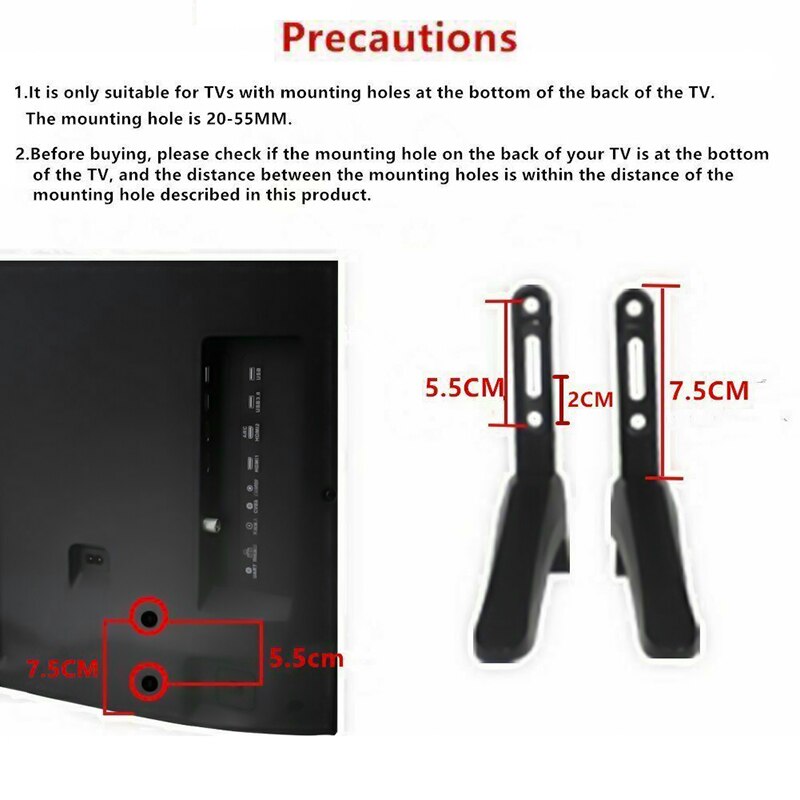 2 stk universal tv stand base mount til 32-65 tommer samsung vizio sony lcd tv ikke til lg tv sort tv beslag bordholder