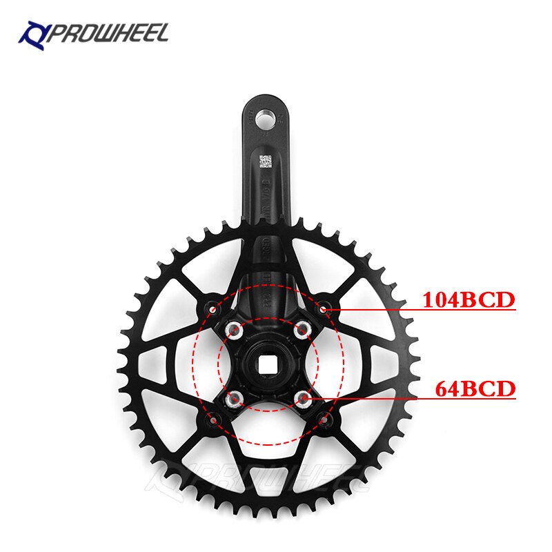 Prowheel 170/175mm manivelle 32-52T plaque pédalier vélo manivelle VTT roue à chaîne pignon trou carré 104BCD accessoires