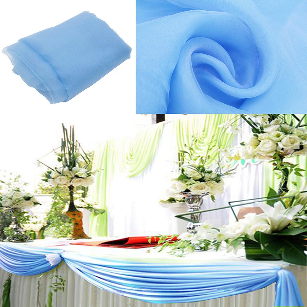 10m x 1.35m Bruiloft Decoraties Boog Garen Organza Stof Bruiloft Decoratie Organza Party DIY Jurk Bruiloft Benodigdheden
