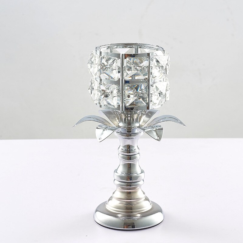 Vintage Romantic Crystal Candle Holder Weddig Party Dinner Table Hollow Out Candlestick