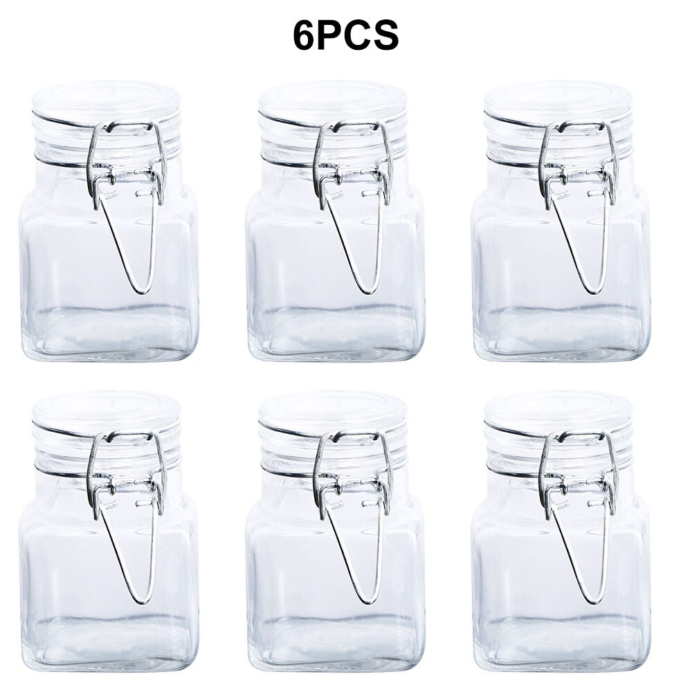 Tarros de cristal para boticario herméticos cuadrados de 6 uds. 9 Uds., frasco para especias con sal, pimientos, condimentos de azúcar, Ayuda de cocina, utensilios de cocina