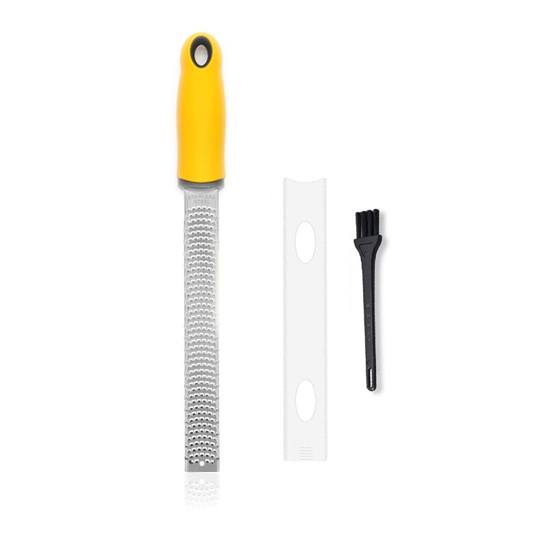 Râpe à zeste Premium-lame en acier inoxydable-pour zeste et râper le fromage-poignée douce au toucher, outils de cuisine: Orange