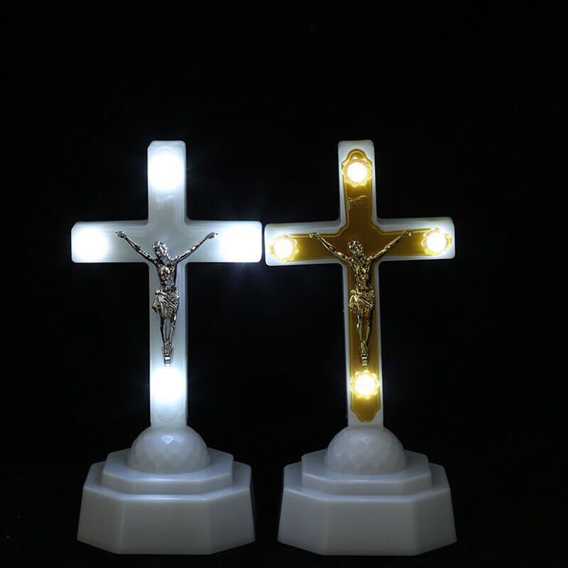 Led Licht Christus Jezus Kruis Thuis Kerk Bid Ornamenten Kerk Souvenirs Kruisbeeld