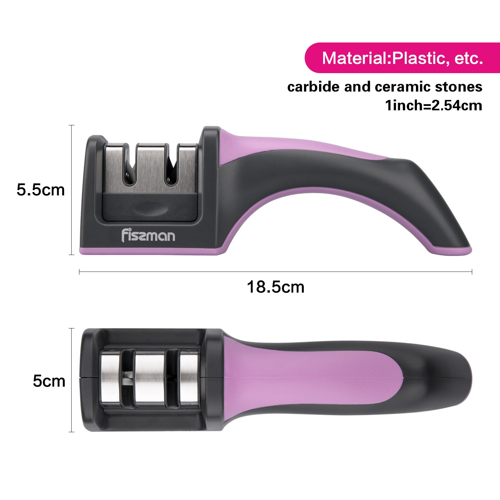 Two-step sharpener with tungsten carbide and ceramic