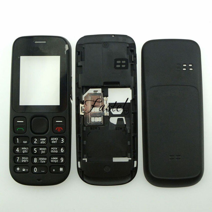 HKFASTEL Cover For Nokia 101 1010 Full Complete Phone Housing + English Russian Arabic Keypad Cover Case