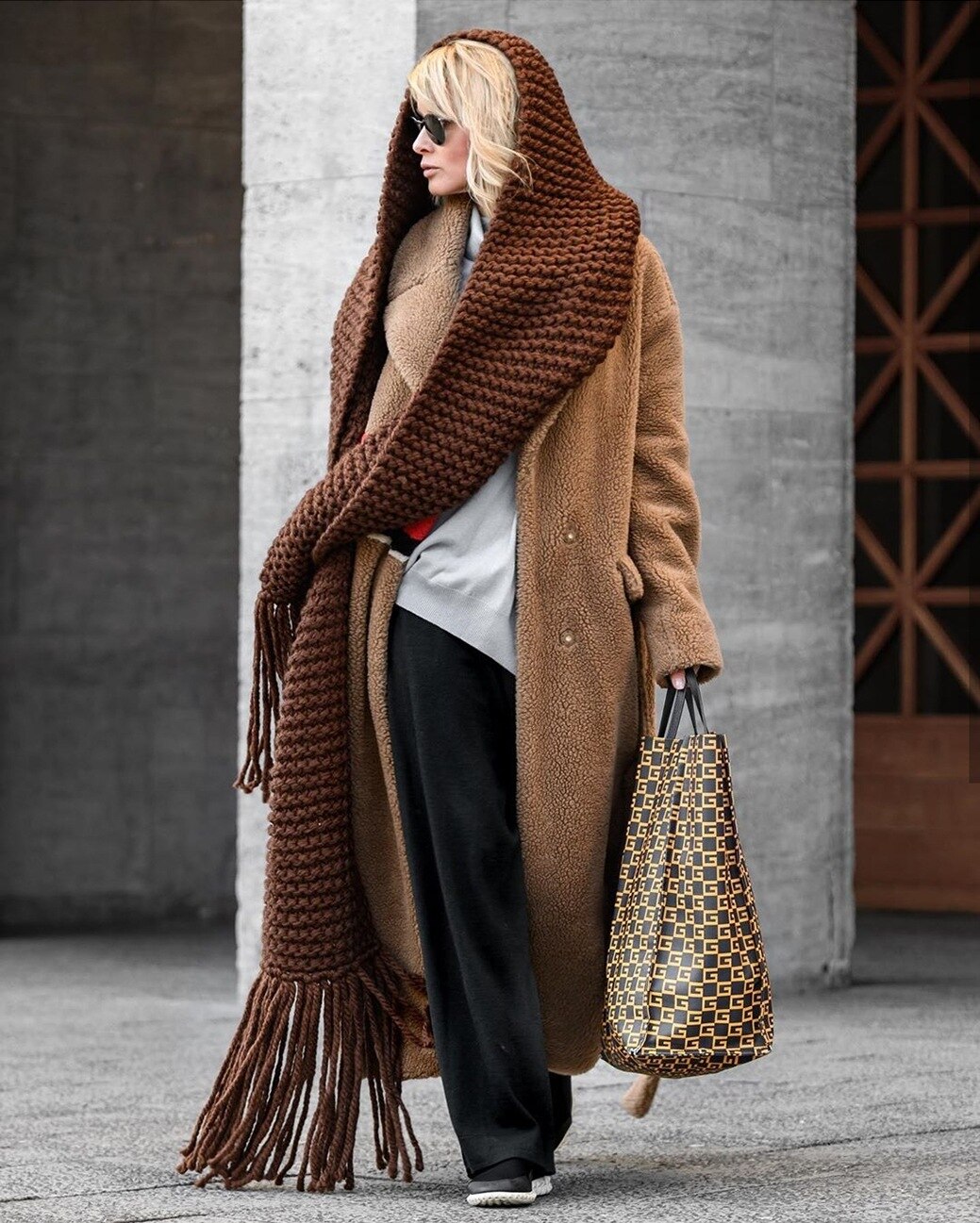 knitted wool neck manual rod needle thick needle wool winter warm scarf shawl