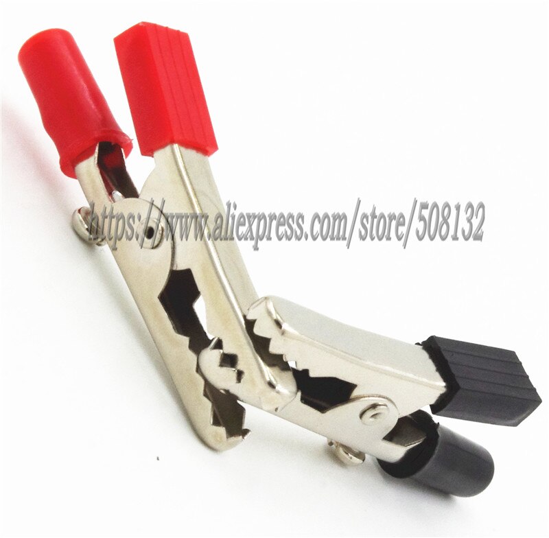10 stuks testclips krokodil alligator abs opening 11.5mm staal 5 stuks rood en 5 stuks zwart