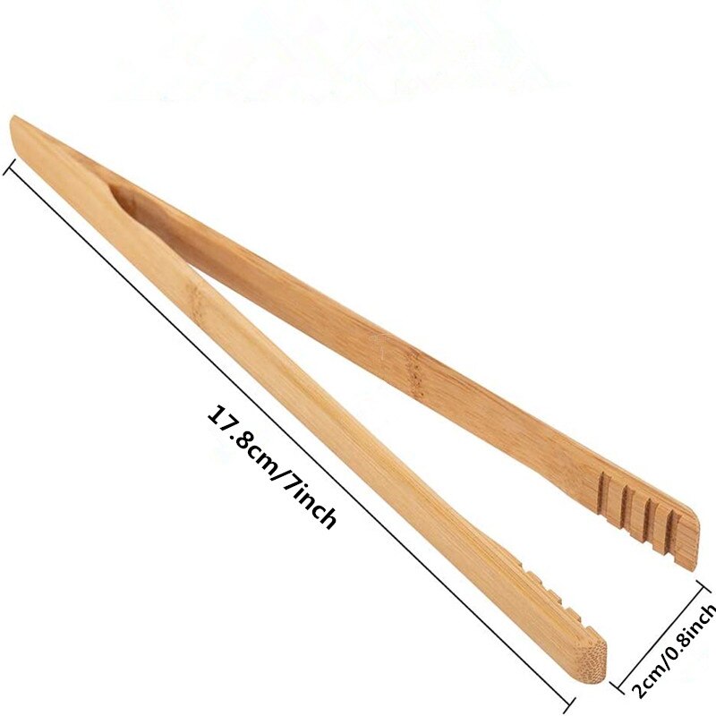 Houten Toast Tang Bacon Thee Tang Bamboe Keuken Salade Voedsel Toast Houten Tang