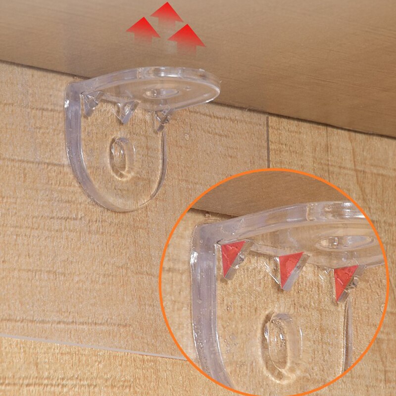 4/8Pcs Plastic Shelf Support Clips Adhesive Pegs Closet Cabinet Shelf Support Clips Wall Hanger For Kitchen Bathroom Wardrob