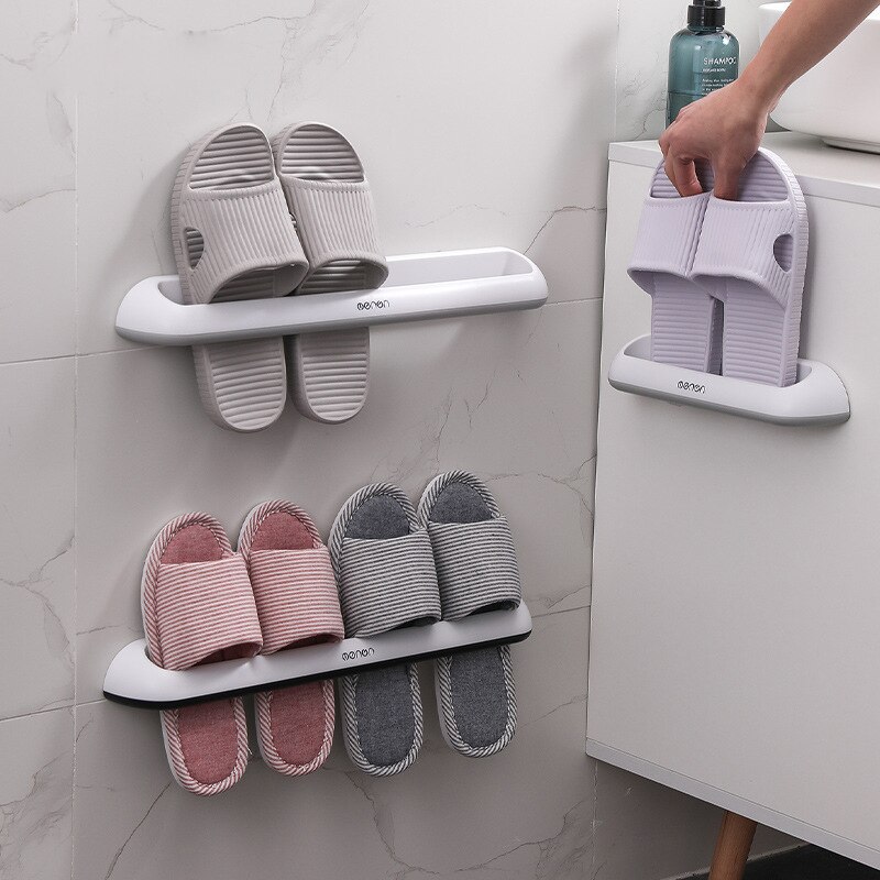 Hjemmesko væg / dør selvklæbende hylde skoholder til badeværelse / stue flip flop loafer rack vandtæt arrangør