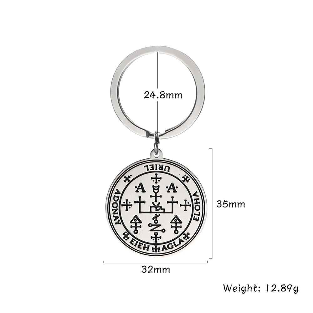 Mijn Vorm Sleutel van Salomo 316L Roestvrijstalen Eerste Tweede Vijfde Pentagram Van De Zon Jupiter Mars Wijsheid Amulet Sleutelhanger: Solomon 7