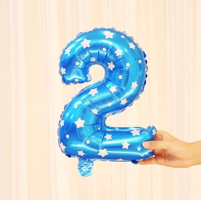 18 tuuman juhlailmapallo syntymäpäivä häät alumiininen ilmapallo lasten lelut kohtaus ilmapallon asettelu avausjuhlan numero ilmapallo: Sininen 2