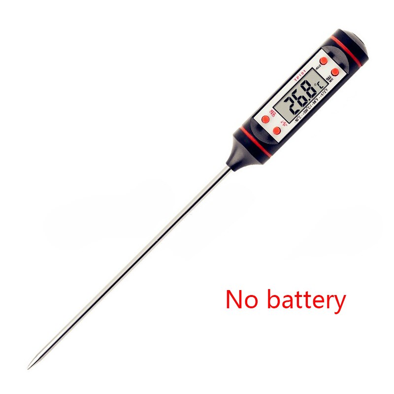 Digital Probe Meat Thermometer Kitchen Cooking BBQ Food Thermometer Cooking Stainless Steel Water Milk Thermometer Tools TP101: Black