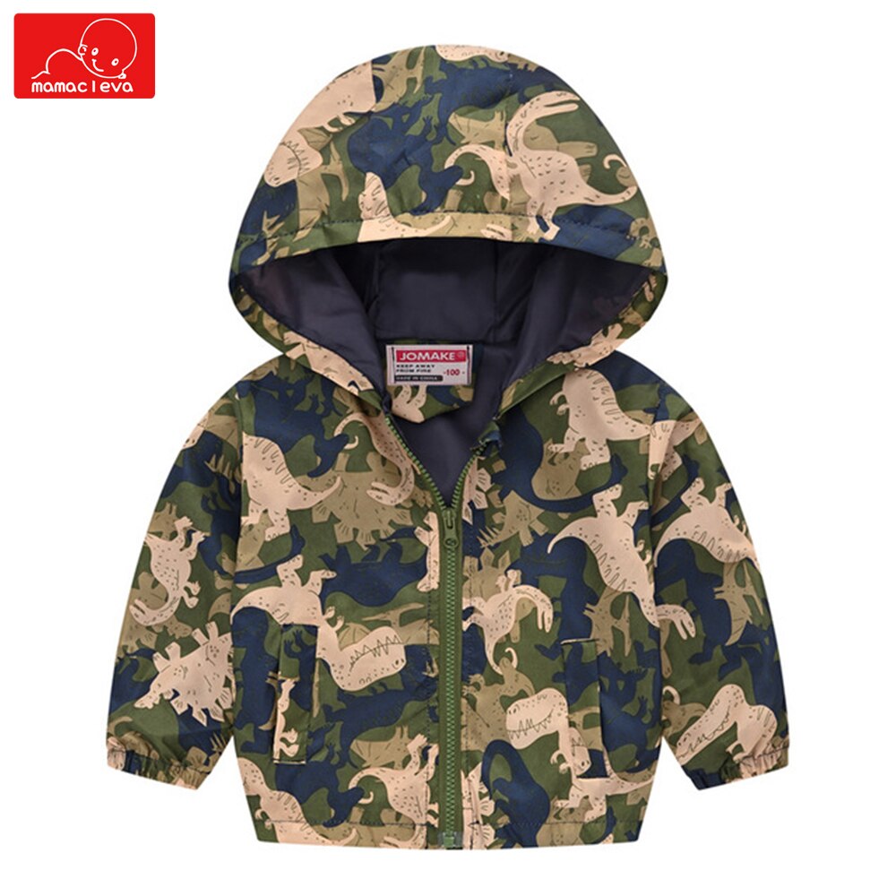 Lente herfst kids Dinosaur windjack voor jongens meisjes leuke bovenkleding kinderen hooded jassen kind overjas