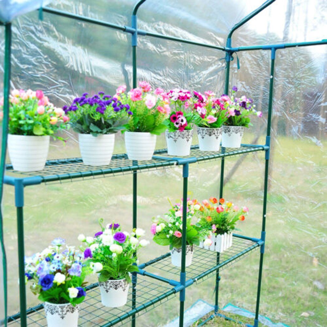 Mini Greenhouse Cover PVC Plastic Garden Outdoor Plants Flower Grow House Cover For Flowers Roll-up Windows Without Frame