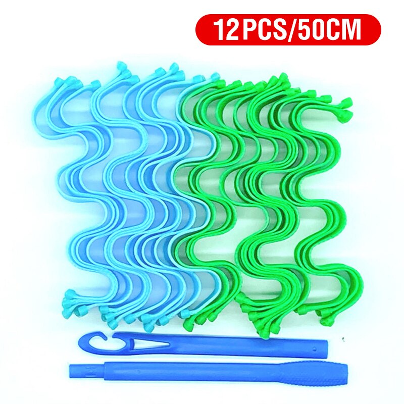30Cm/50Cm Haar Rollen Duurzaam Spiraal Kapsel Roller Sticks Diy Slak Vorm Haar Curler Wave Haar Styler: 12PCS 50CM-B