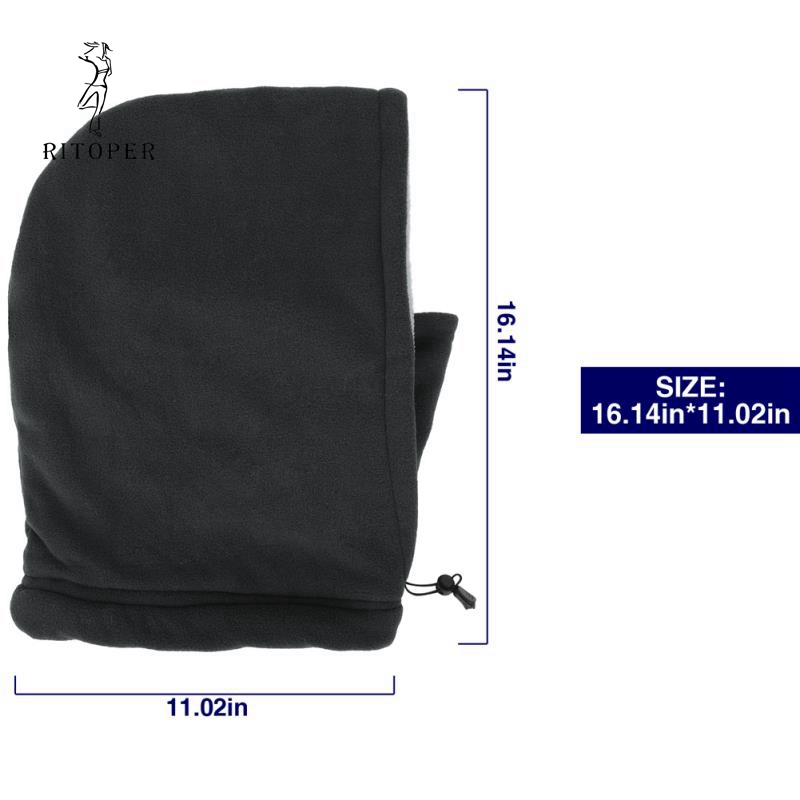 Ritoper vinter fleece balaclava mænd kvinder beanie varm tykkere hat tørklæde hals sport maske udendørs skiløb cykling skullies