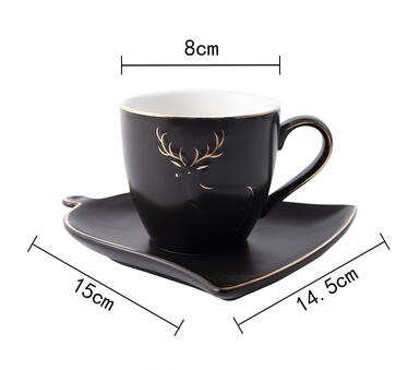 160ml lelgant kaffee tasse mit untertasse Gold Inlay elch hirsche vöGel tassen: E