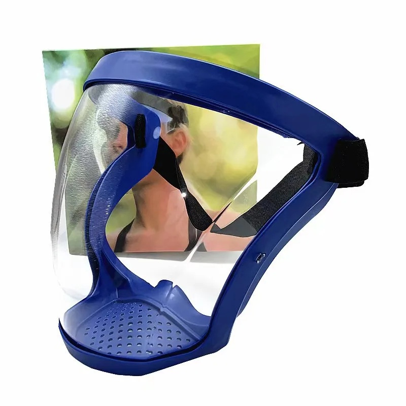High Definition Transparent Protective Face Mask Dustproof Riding Goggles Safety Protection against Spatter Labor Protection Gla: Blue