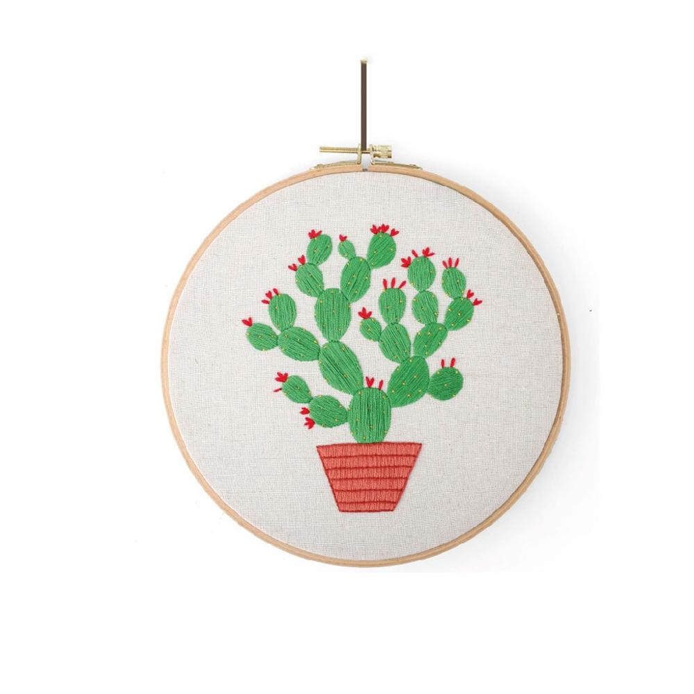 Full Range of Embroidery Cross Stitch Stamped Green Leaves Pattern Embroidery Cloth with Floral Kit Handmade DIY House Decor Q3: F