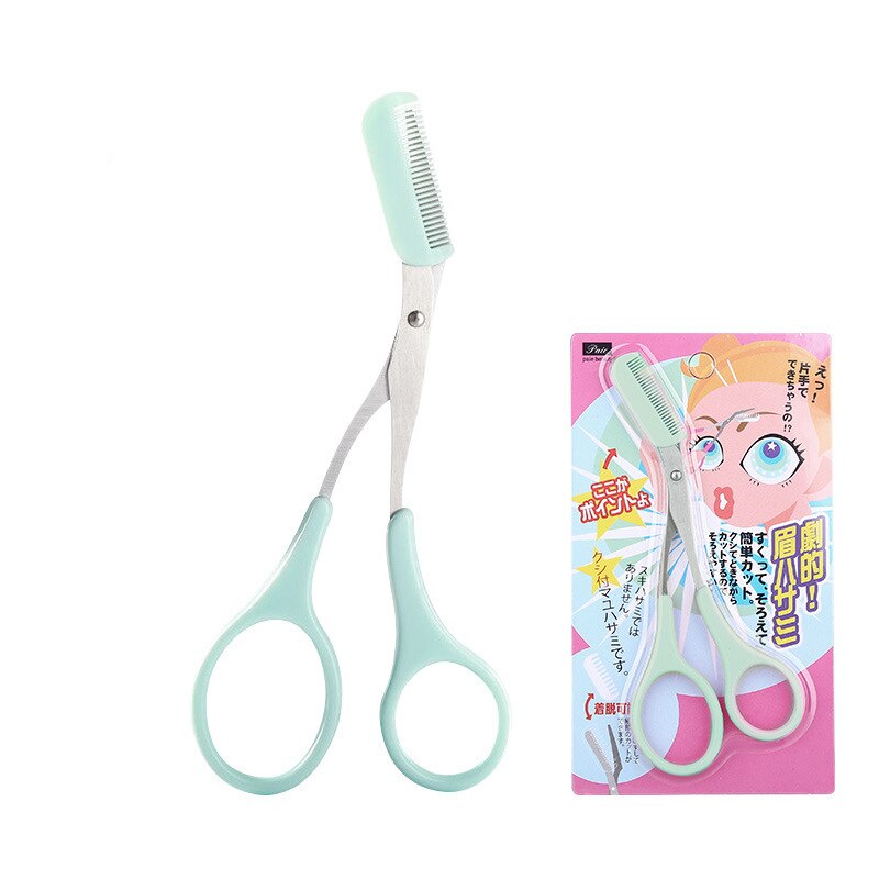 Wenkbrauw Make-Up Scheermes Wimper Haar Schaar Met Wenkbrauw Kam Clips Vormgeven Schoonheid Wenkbrauwen Professionele Wenkbrauw Trimmer: green card