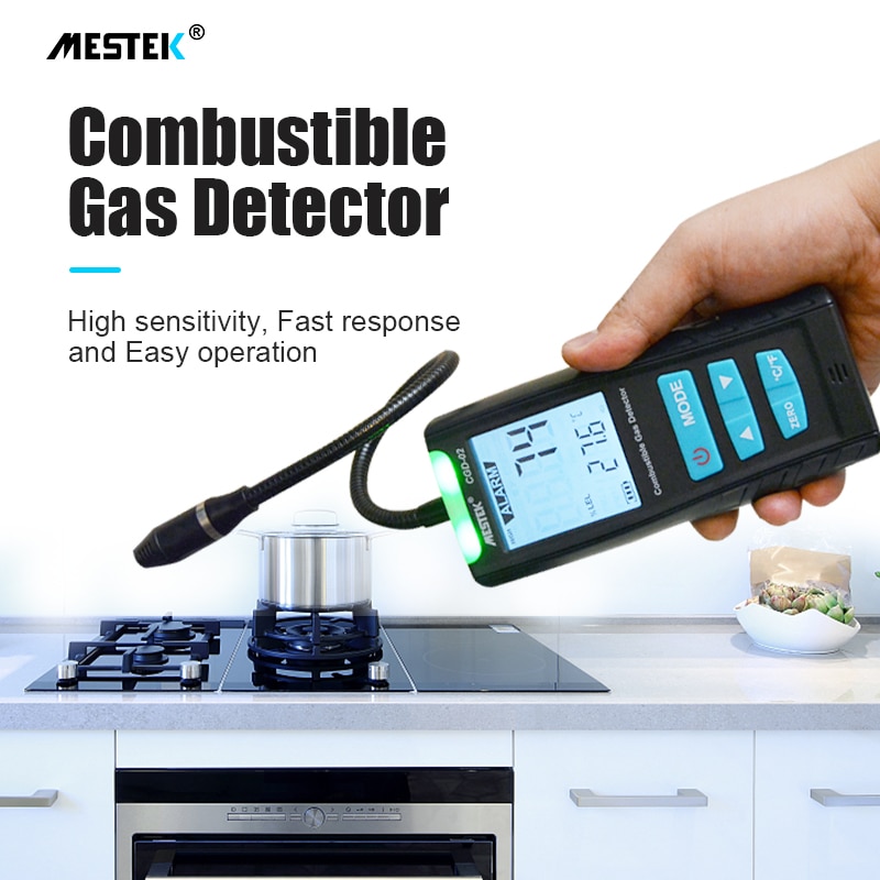 Mestek Gas Analyzer Brandbaar Gas Detector Handheld Koolmonoxide Meter Draagbare Co Gaslek Detector Gas Monitor Tester