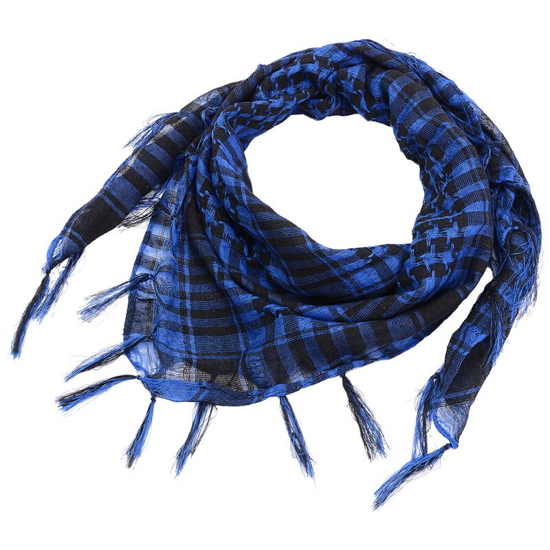 Écharpe pied de poule arabe pour femmes, longue en cachemire, épais et doux et avec pompon, à la , blanc et noir, collection: VIOLET